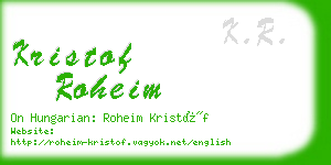 kristof roheim business card